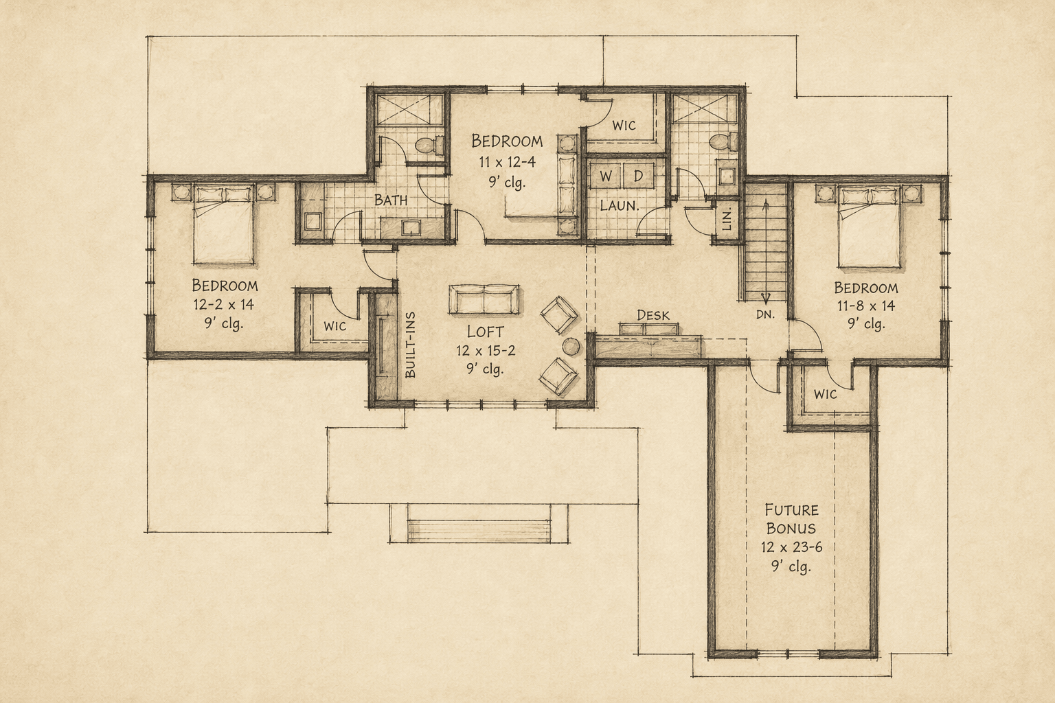 Roland — second floor plan, 1,272 sq ft