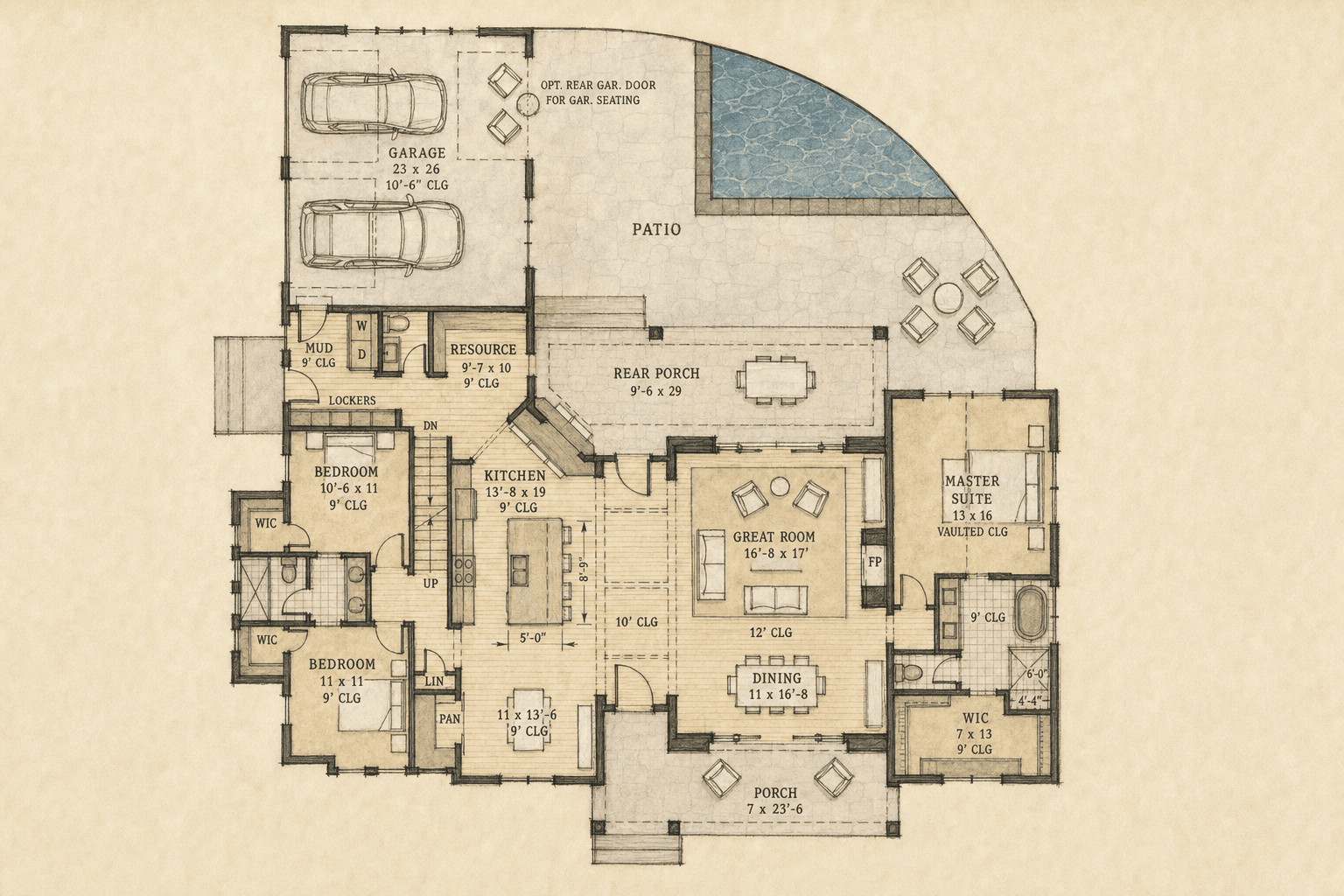 Alvin — main floor plan, 2,287 sq ft
